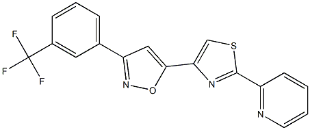 2-(4-{3-[3-(trifluoromethyl)phenyl]-5-isoxazolyl}-1,3-thiazol-2-yl)pyridine Struktur