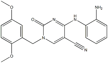 4-(2-aminoanilino)-1-(2,5-dimethoxybenzyl)-2-oxo-1,2-dihydropyrimidine-5-carbonitrile Struktur