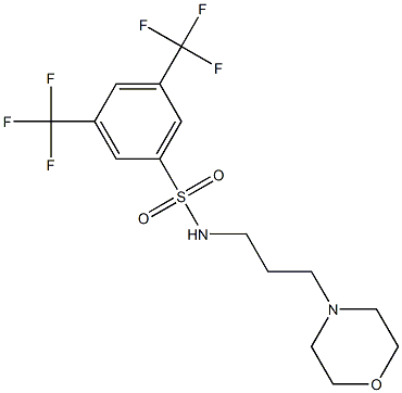 N1-(3-morpholinopropyl)-3,5-di(trifluoromethyl)benzene-1-sulfonamide Struktur