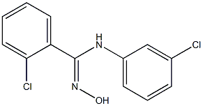 2-chloro-N-(3-chlorophenyl)-N'-hydroxybenzenecarboximidamide Struktur