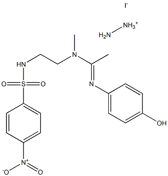 N'-(4-hydroxyphenyl)-N-methyl-N-(2-{[(4-nitrophenyl)sulfonyl]amino}ethyl)ethanimidamide hydrazinium iodide Struktur