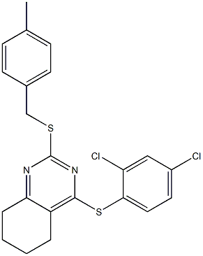 4-[(2,4-dichlorophenyl)sulfanyl]-2-[(4-methylbenzyl)sulfanyl]-5,6,7,8-tetrahydroquinazoline Struktur