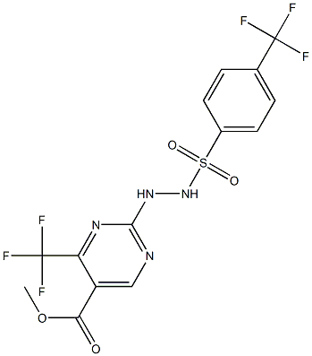 methyl 4-(trifluoromethyl)-2-(2-{[4-(trifluoromethyl)phenyl]sulfonyl}hydrazino)pyrimidine-5-carboxylate Struktur