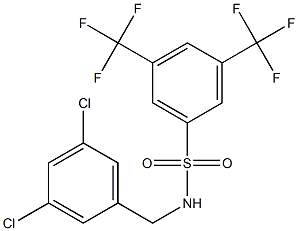 N1-(3,5-dichlorobenzyl)-3,5-di(trifluoromethyl)benzene-1-sulfonamide Struktur