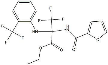 ethyl 3,3,3-trifluoro-2-[(2-furylcarbonyl)amino]-2-[2-(trifluoromethyl)anilino]propanoate Struktur