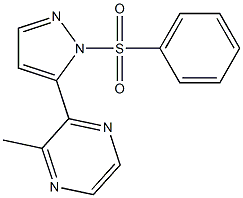 2-methyl-3-[1-(phenylsulfonyl)-1H-pyrazol-5-yl]pyrazine Struktur