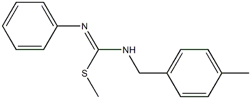 1-methyl-4-({[(methylsulfanyl)(phenylimino)methyl]amino}methyl)benzene Struktur