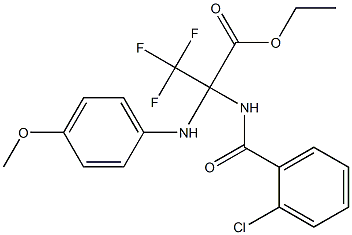 ethyl 2-[(2-chlorobenzoyl)amino]-3,3,3-trifluoro-2-(4-methoxyanilino)propanoate Struktur