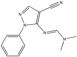 N'-(4-cyano-1-phenyl-1H-pyrazol-5-yl)-N,N-dimethyliminoformamide Struktur