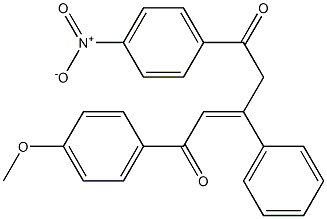 1-(4-methoxyphenyl)-5-(4-nitrophenyl)-3-phenylpent-2-ene-1,5-dione Struktur