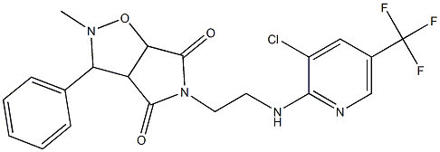 5-(2-{[3-chloro-5-(trifluoromethyl)-2-pyridinyl]amino}ethyl)-2-methyl-3-phenyldihydro-2H-pyrrolo[3,4-d]isoxazole-4,6(3H,5H)-dione Struktur