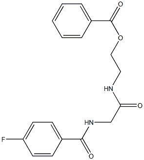 2-({2-[(4-fluorobenzoyl)amino]acetyl}amino)ethyl benzenecarboxylate Struktur