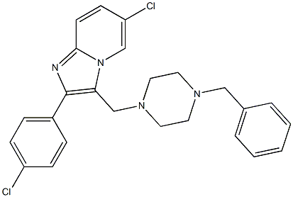 3-[(4-benzylpiperazino)methyl]-6-chloro-2-(4-chlorophenyl)imidazo[1,2-a]pyridine Struktur