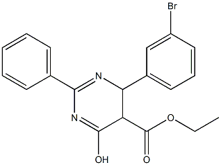 ethyl 4-(3-bromophenyl)-6-hydroxy-2-phenyl-4,5-dihydro-5-pyrimidinecarboxylate Struktur