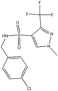 N4-(4-chlorobenzyl)-1-methyl-3-(trifluoromethyl)-1H-pyrazole-4-sulfonamide Struktur