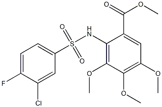 methyl 2-{[(3-chloro-4-fluorophenyl)sulfonyl]amino}-3,4,5-trimethoxybenzoate Struktur