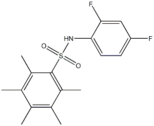 N1-(2,4-difluorophenyl)-2,3,4,5,6-pentamethylbenzene-1-sulfonamide Struktur