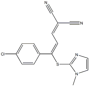 2-{3-(4-chlorophenyl)-3-[(1-methyl-1H-imidazol-2-yl)thio]prop-2-enylidene}malononitrile Struktur