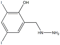 2-(hydrazinylmethyl)-4,6-diiodophenol Struktur