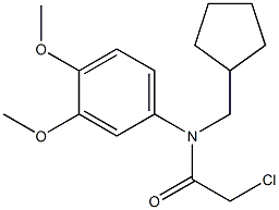 2-chloro-N-(cyclopentylmethyl)-N-(3,4-dimethoxyphenyl)acetamide Struktur