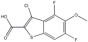 3-chloro-4,6-difluoro-5-methoxybenzo[b]thiophene-2-carboxylic acid Struktur