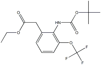 ethyl 2-(2-(tert-butoxycarbonylamino)-3-(trifluoromethoxy)phenyl)acetate Struktur