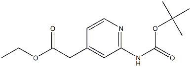 ethyl 2-(2-(tert-butoxycarbonylamino)pyridin-4-yl)acetate Struktur