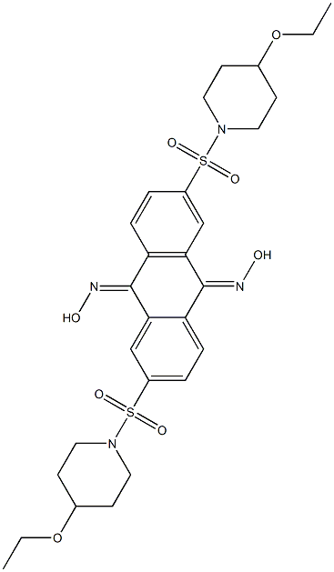 2,6-Bis-(4-ethoxy-piperidine-1-sulfonyl)-anthraquinone dioxime Struktur