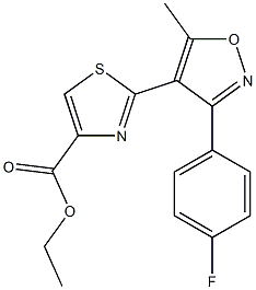 ethyl 2-(3-(4-fluorophenyl)-5-methylisoxazol- 4-yl)thiazole-4-carboxylate Struktur