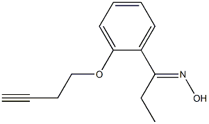 (1E)-1-[2-(but-3-ynyloxy)phenyl]propan-1-one oxime Struktur