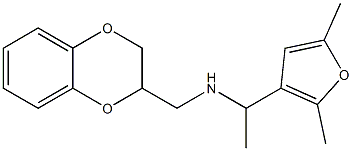 (2,3-dihydro-1,4-benzodioxin-2-ylmethyl)[1-(2,5-dimethylfuran-3-yl)ethyl]amine Struktur