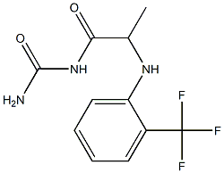 (2-{[2-(trifluoromethyl)phenyl]amino}propanoyl)urea Struktur