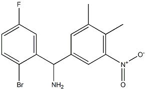 (2-bromo-5-fluorophenyl)(3,4-dimethyl-5-nitrophenyl)methanamine Struktur