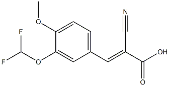 (2E)-2-cyano-3-[3-(difluoromethoxy)-4-methoxyphenyl]acrylic acid Struktur