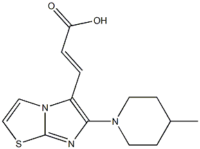 (2E)-3-[6-(4-methylpiperidin-1-yl)imidazo[2,1-b][1,3]thiazol-5-yl]acrylic acid Struktur