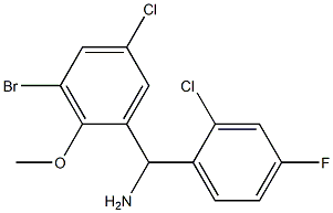 (3-bromo-5-chloro-2-methoxyphenyl)(2-chloro-4-fluorophenyl)methanamine Struktur