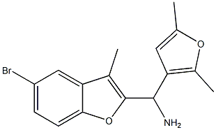 (5-bromo-3-methyl-1-benzofuran-2-yl)(2,5-dimethylfuran-3-yl)methanamine Struktur