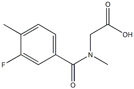 [(3-fluoro-4-methylbenzoyl)(methyl)amino]acetic acid Struktur