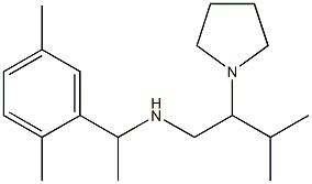 [1-(2,5-dimethylphenyl)ethyl][3-methyl-2-(pyrrolidin-1-yl)butyl]amine Struktur