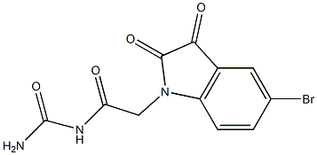 [2-(5-bromo-2,3-dioxo-2,3-dihydro-1H-indol-1-yl)acetyl]urea Struktur