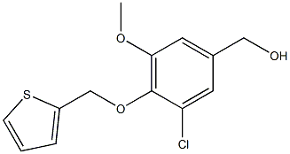 [3-chloro-5-methoxy-4-(thiophen-2-ylmethoxy)phenyl]methanol Struktur