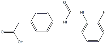 [4-({[(2-fluorophenyl)amino]carbonyl}amino)phenyl]acetic acid Struktur