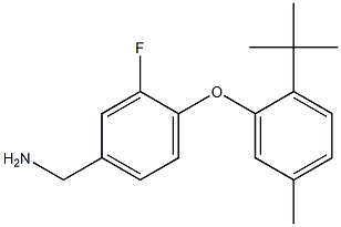 [4-(2-tert-butyl-5-methylphenoxy)-3-fluorophenyl]methanamine Struktur