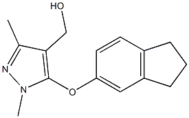 [5-(2,3-dihydro-1H-inden-5-yloxy)-1,3-dimethyl-1H-pyrazol-4-yl]methanol Struktur