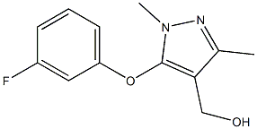 [5-(3-fluorophenoxy)-1,3-dimethyl-1H-pyrazol-4-yl]methanol Struktur