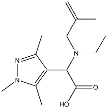 [ethyl(2-methylprop-2-enyl)amino](1,3,5-trimethyl-1H-pyrazol-4-yl)acetic acid Struktur