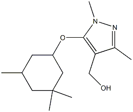 {1,3-dimethyl-5-[(3,3,5-trimethylcyclohexyl)oxy]-1H-pyrazol-4-yl}methanol Struktur