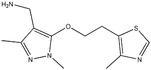 {1,3-dimethyl-5-[2-(4-methyl-1,3-thiazol-5-yl)ethoxy]-1H-pyrazol-4-yl}methanamine Struktur