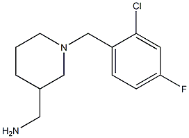 {1-[(2-chloro-4-fluorophenyl)methyl]piperidin-3-yl}methanamine Struktur