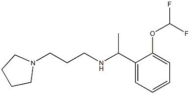 {1-[2-(difluoromethoxy)phenyl]ethyl}[3-(pyrrolidin-1-yl)propyl]amine Struktur